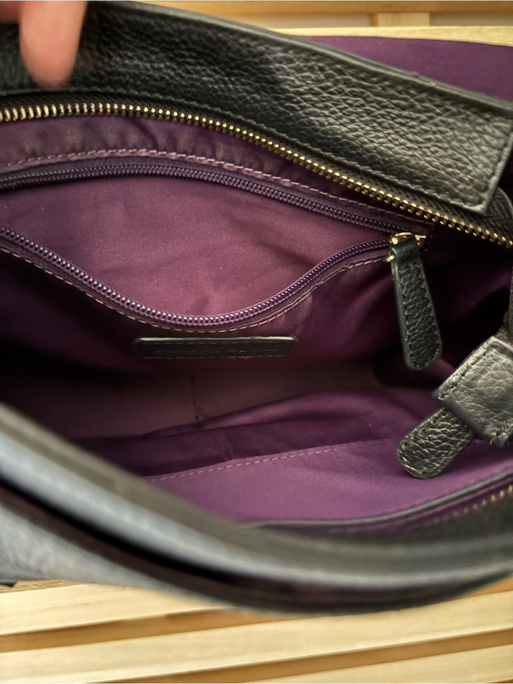 Purse Robert Dice | Leather | Black Satchel | Crossbody + Shoulder Bag - Picture 6 of 8